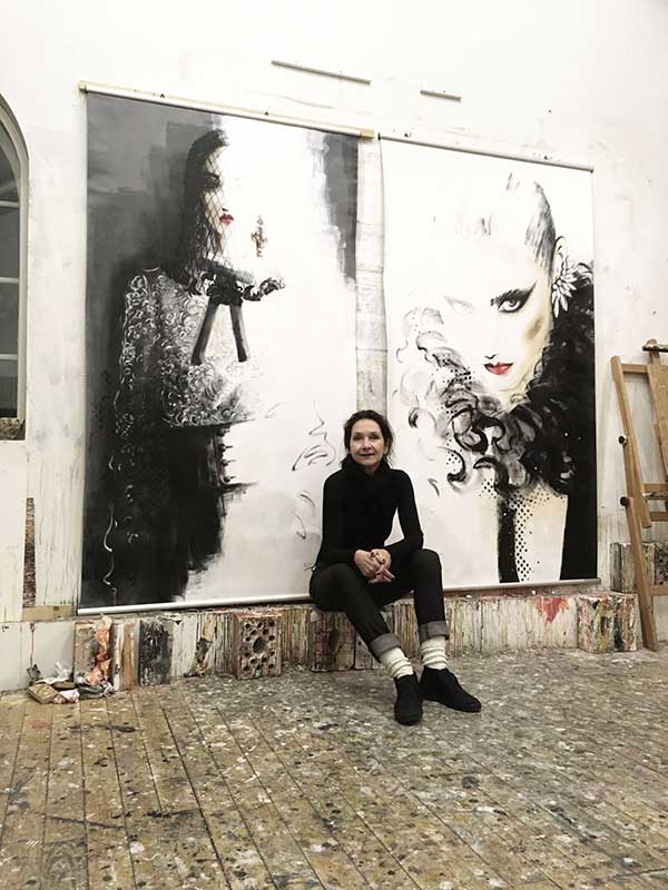 Margarete Gockel im Atelier 2018